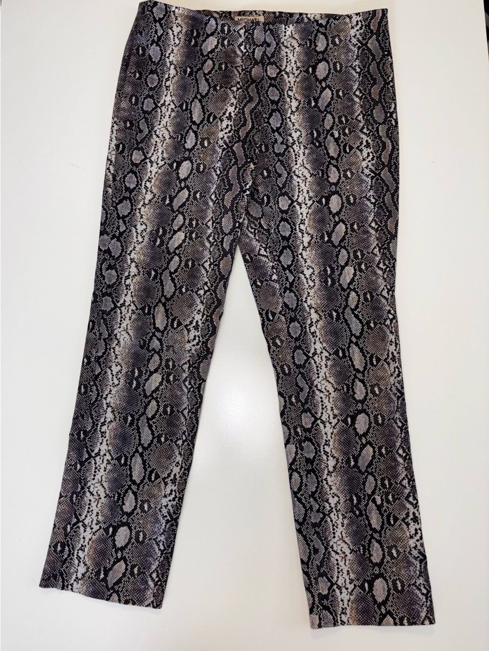 Michael Kors Snake Print Ankle Pants in Black and Brown